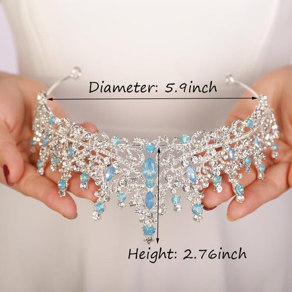 Vintage Tiara Crown Women Alloy Wedding Headband Prom Party Hair Accessory - Picture 5 of 5